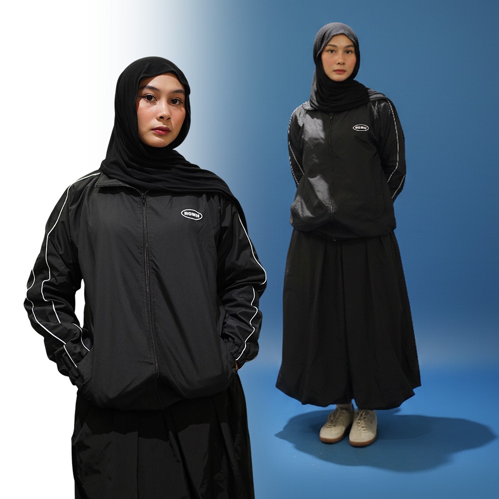Rown Division Shop Tracksuit Jacket - Rowndvsn Jaket Hitam Shaggy Black