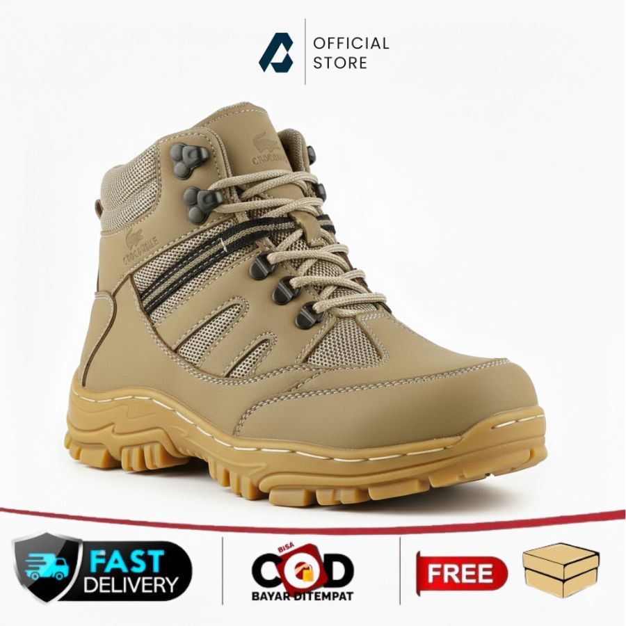 Sepatu Safety Pria Boots Armor - Shoes Safety Ujung Besi - Sepatu Pria Boot Outdoor Tracking Adventu