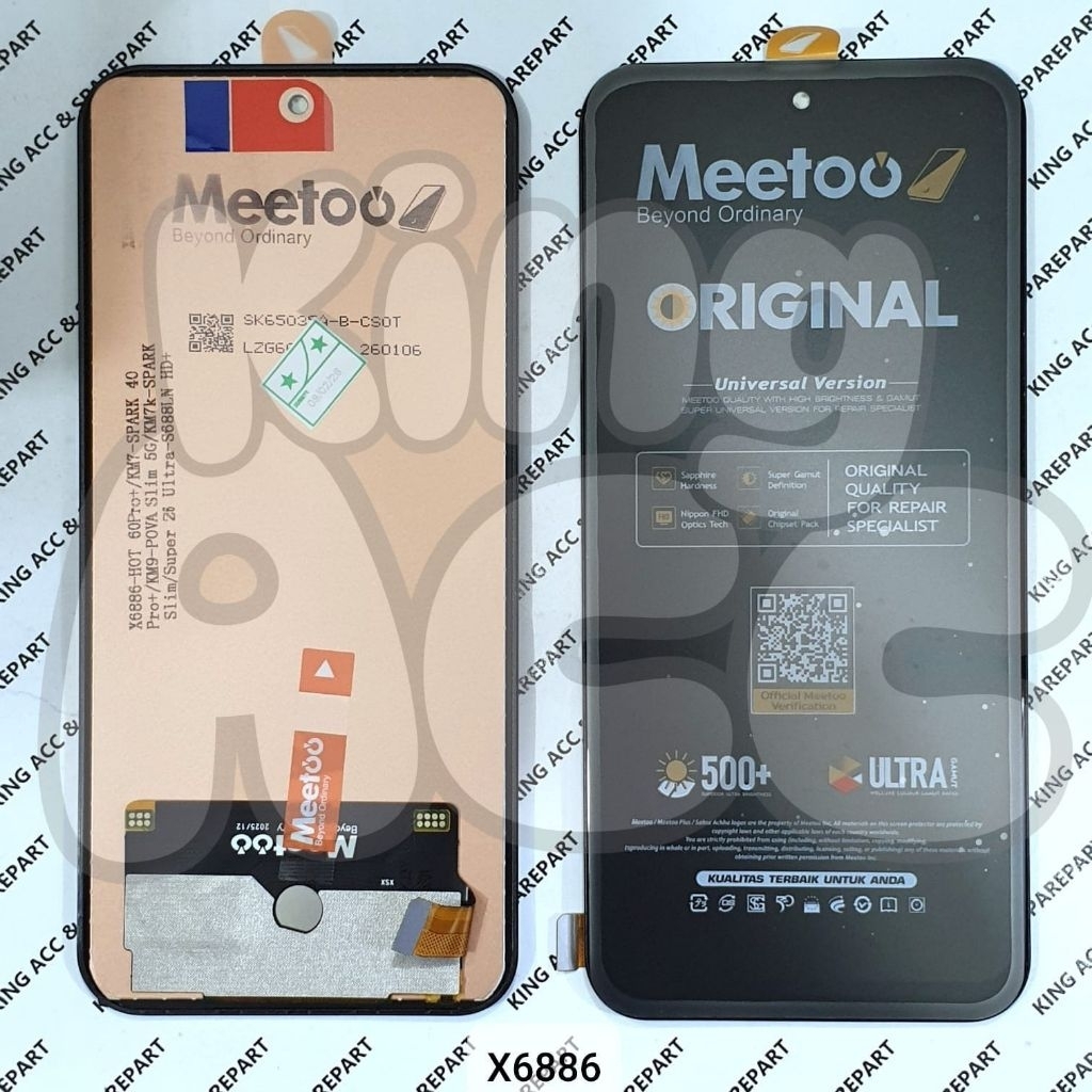 MEETOO LCD TOUCHSCREEN INFINIX HOT 60 PRO PLUS X6886 / TECNO SPARK 40 PRO PLUS / TECNO POVA SLIM 5G 