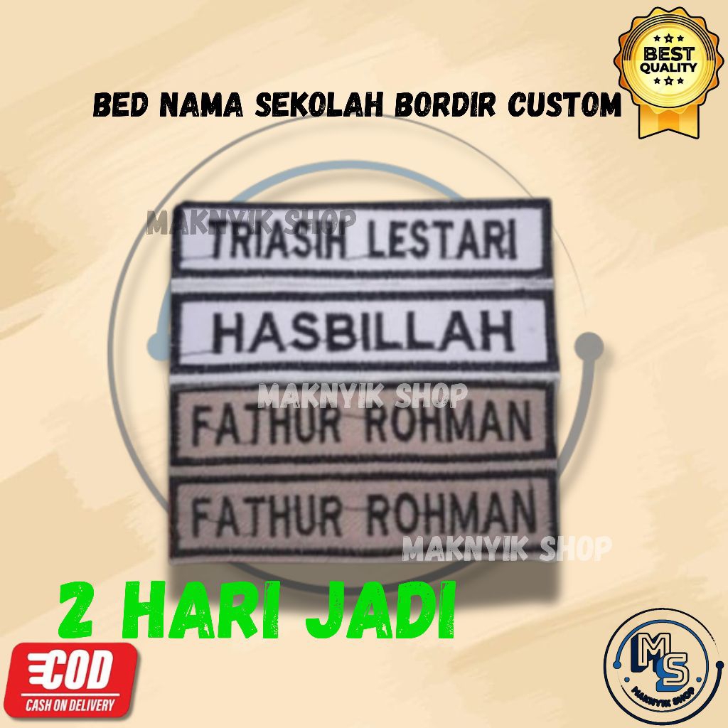 BED NAMA BORDIR | BED NAMA | BORDIR NAMA | BORDIR NAMA SERAGAM SEKOLAH | BET NAMA BAJU SEKOLAH | BET