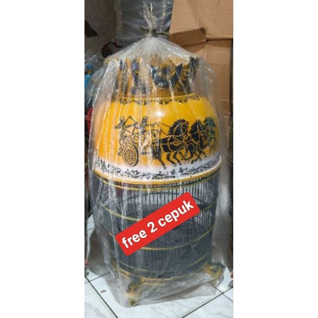 kandang burung perkutut fiber sultan model mahkota kereta