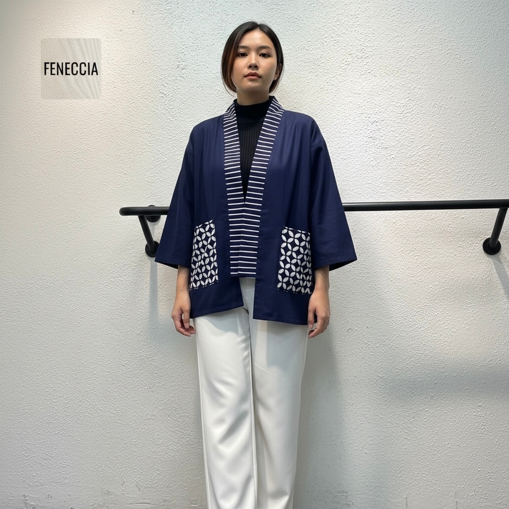 Frawlin Kana Top - Outer Batik Kimono Blazer - Atasan Wanita Lengan Panjang