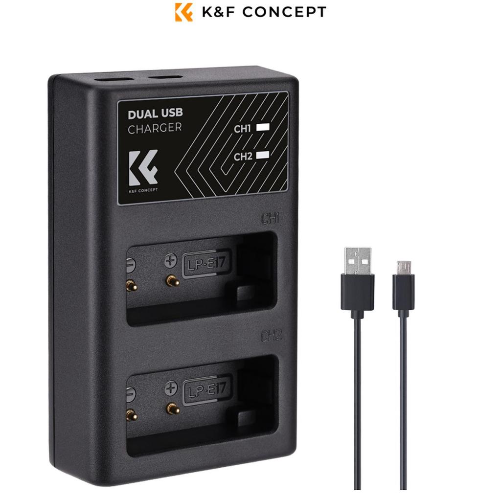 [Second Preloved] K&F Concept Charger Baterai Kamera Canon LP-E17 Dual Slot Charger
