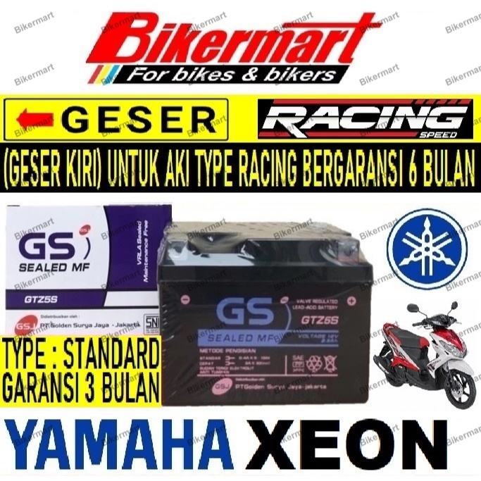 Aki Motor Yamaha Xeon GTZ5S Accu Kering MF