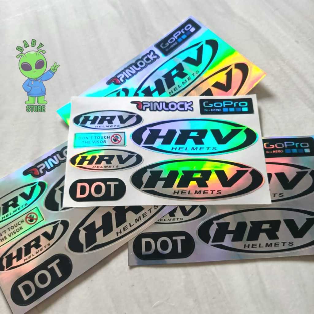 Sticker Helm HRV Hologram Satu sett Laminating Gloss
