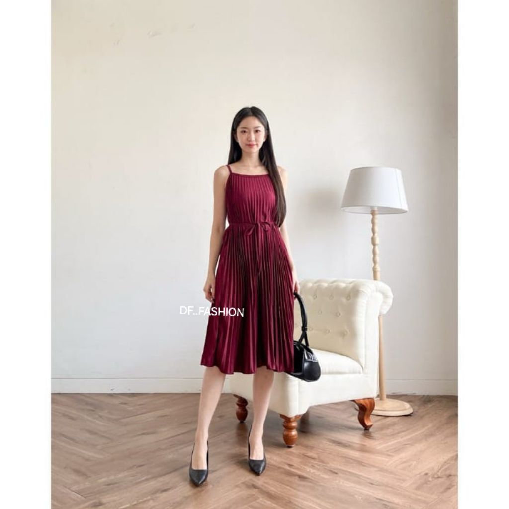 Dress Plisket Midi / Dress Plisket Wanita Pleated Dress / Won Pleated Dress / Dress Wanita