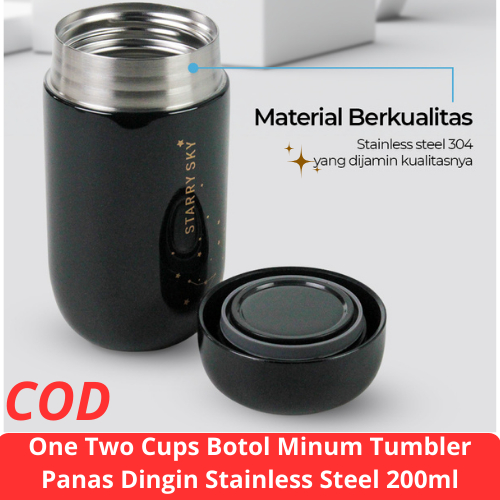 Termurah ,One Two Cups - Botol Termos Air Panas Mini Gelas Kopi Teh Mini / Botol Tumbler Termos Pana