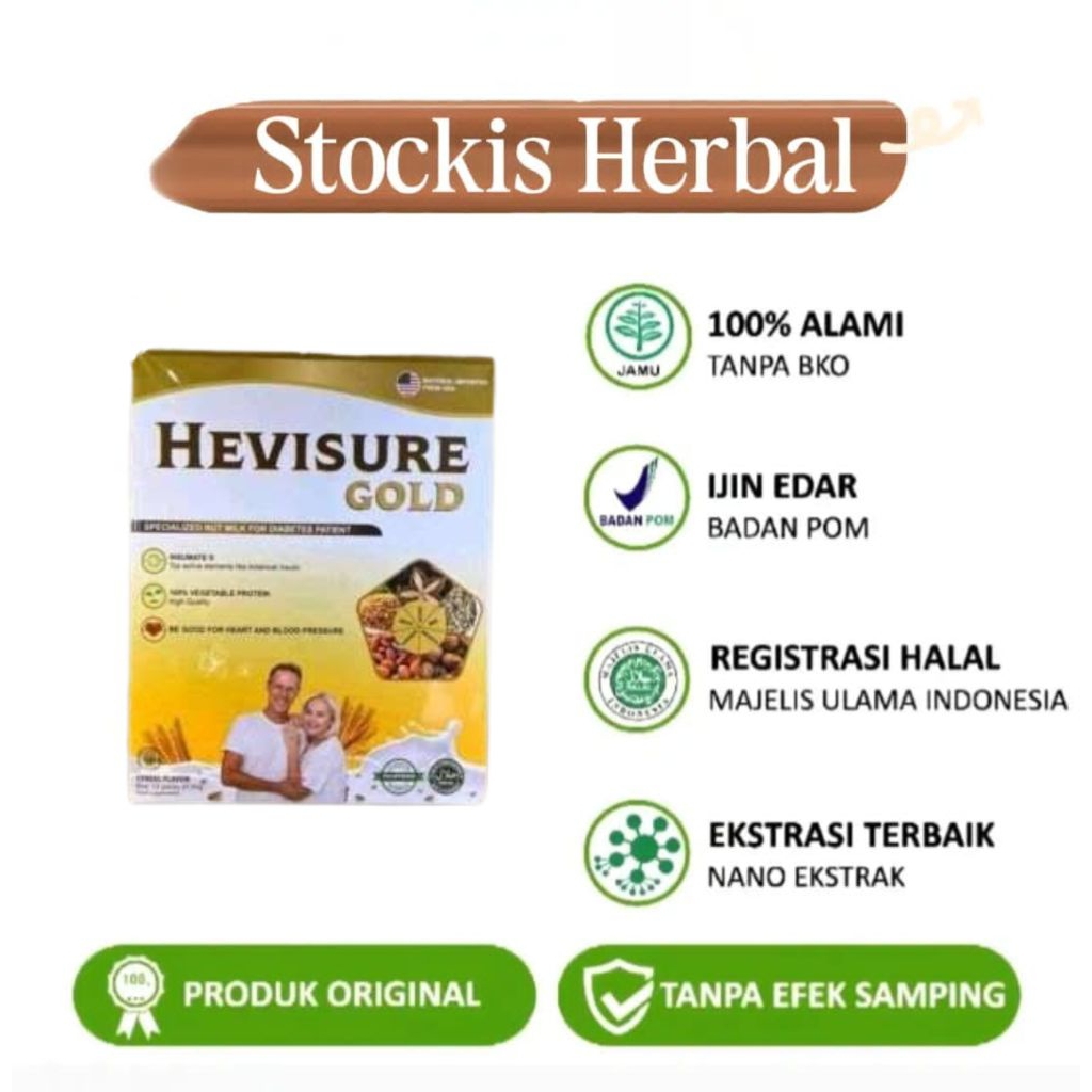 HEVISURE GOLD MILK SUSU OBAT DIABETES DANKENCING MANIS PANKREAS INSULIN ORIGINAL AMERI..