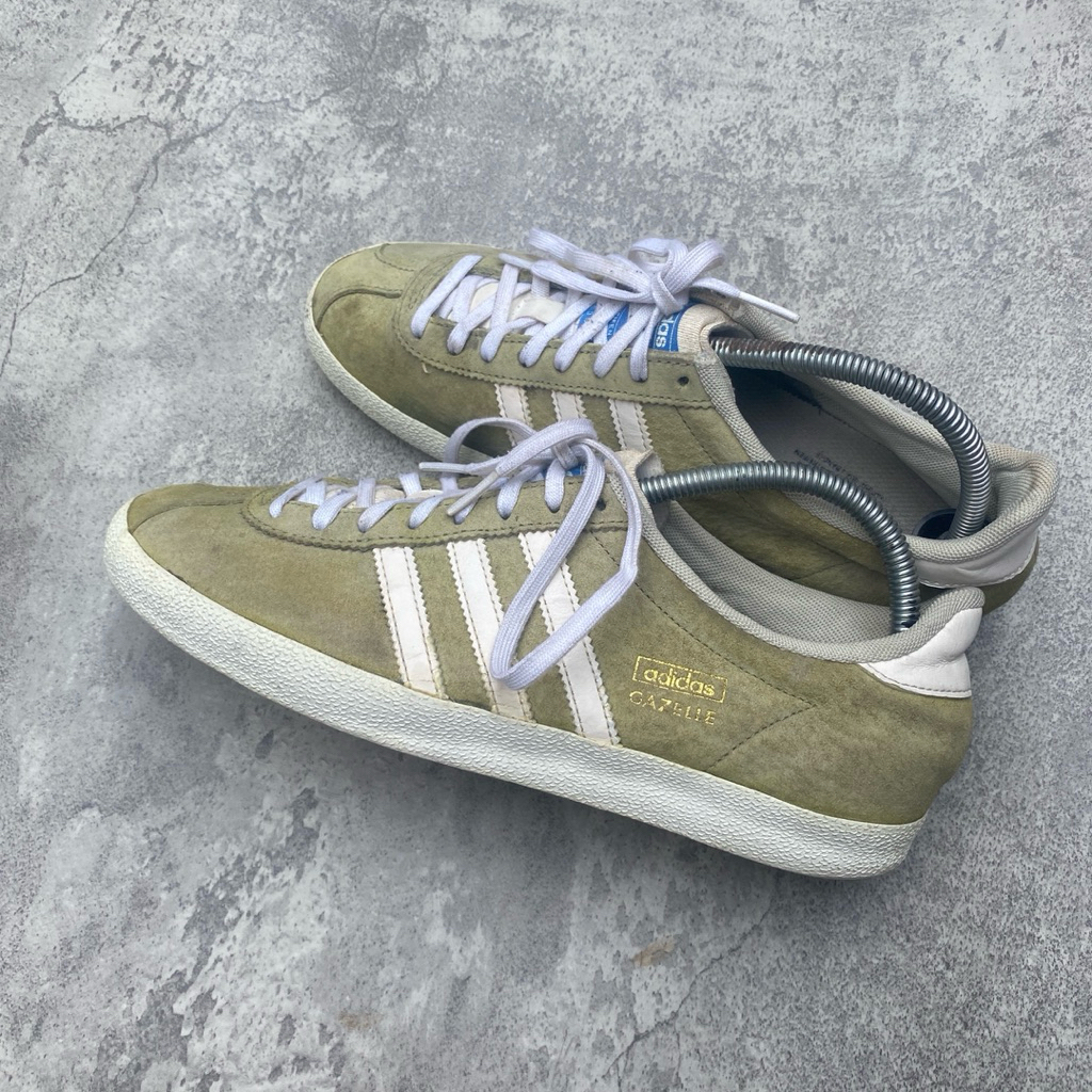 sepatu adidas gazzele classic indoor green olive rare vintage y2k second