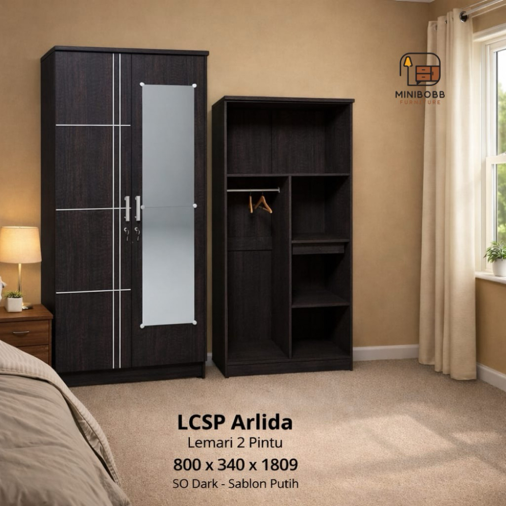 Lemari Pakaian Partikel 2 Pintu/Lemari Pakaian 2 Pintu/Lemari Pakaian Minimalis 2 Pintu/Lemari Pakai