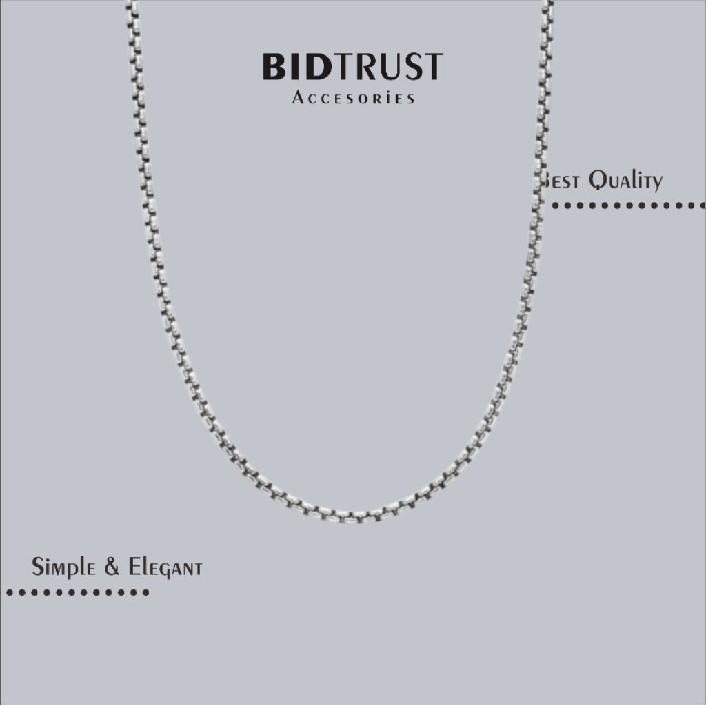 KALUNG TITANIUM RANTAI MODEL ROLO ANTI KARAT • Simple Elegan Asli Original Premium Anti Tidak Karat 