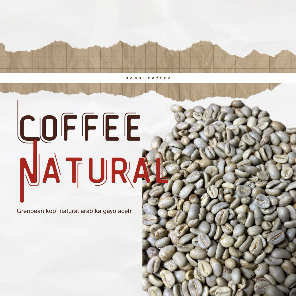 (GREEN BEAN) kopi arabika gayo aceh proses natural clasik berat 1 kg/1000g