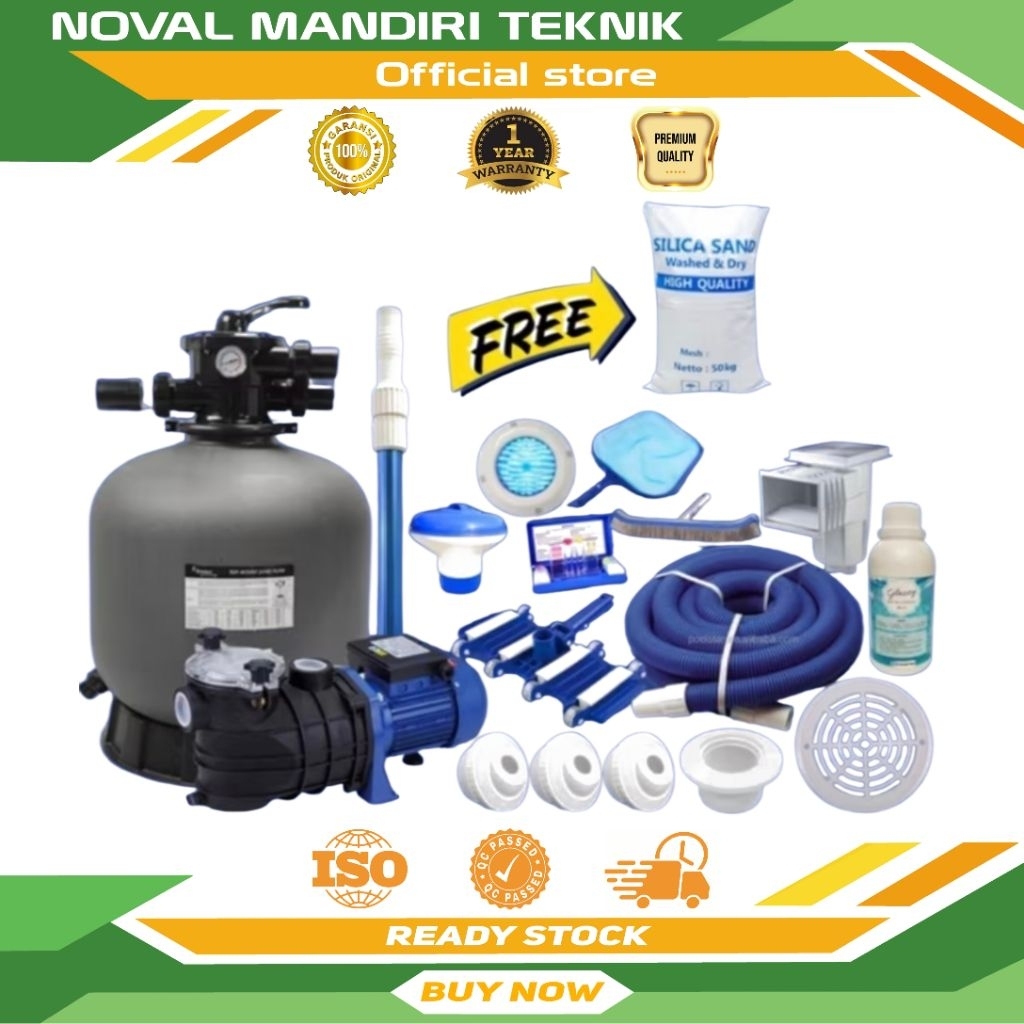 Pompa Kolam Renang Lengkap Paket Filter Vacum Pompa Kolam Renang dan aksesoris lain nya - SET LENGKA