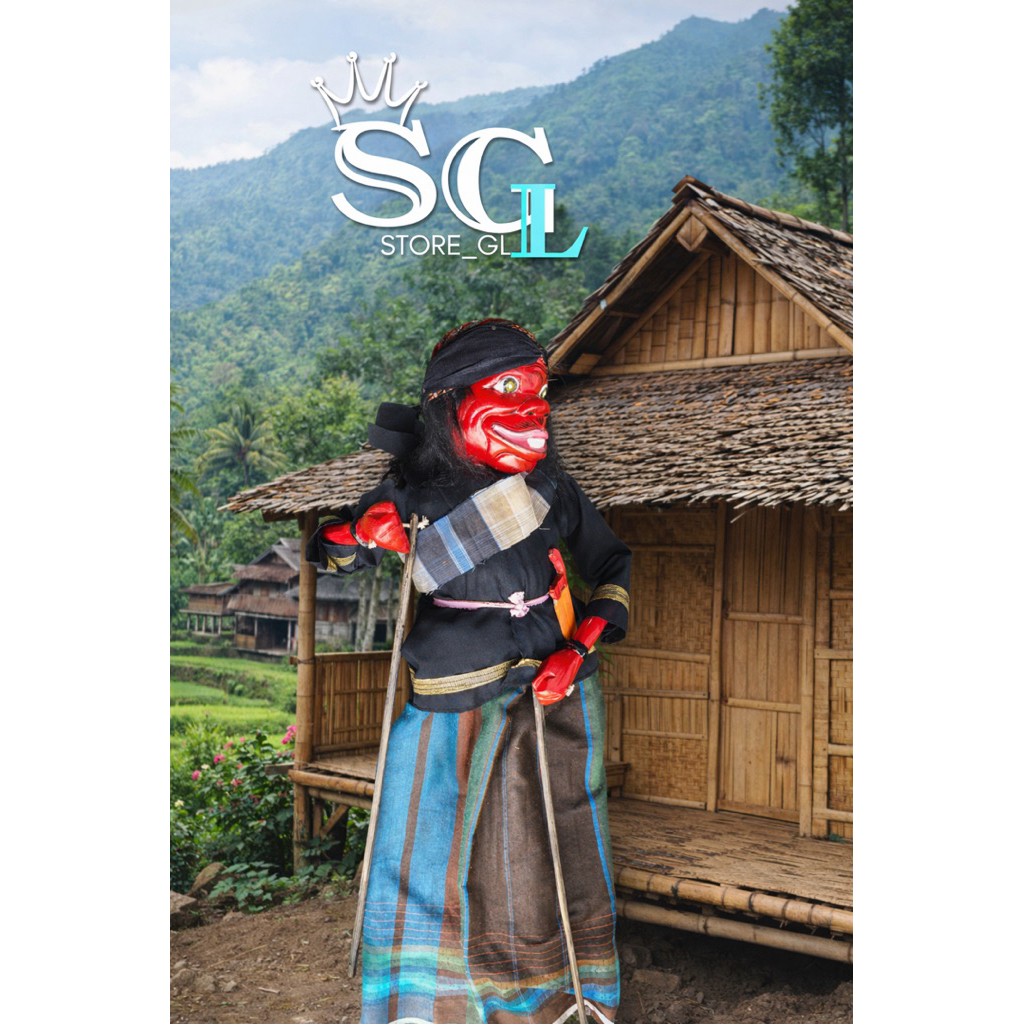 Wayang Golek Cepot Asli Untuk Dalang Dan Manggung  Ukuran +65cm, Wayang Golek Cepot Untuk Manggung, 