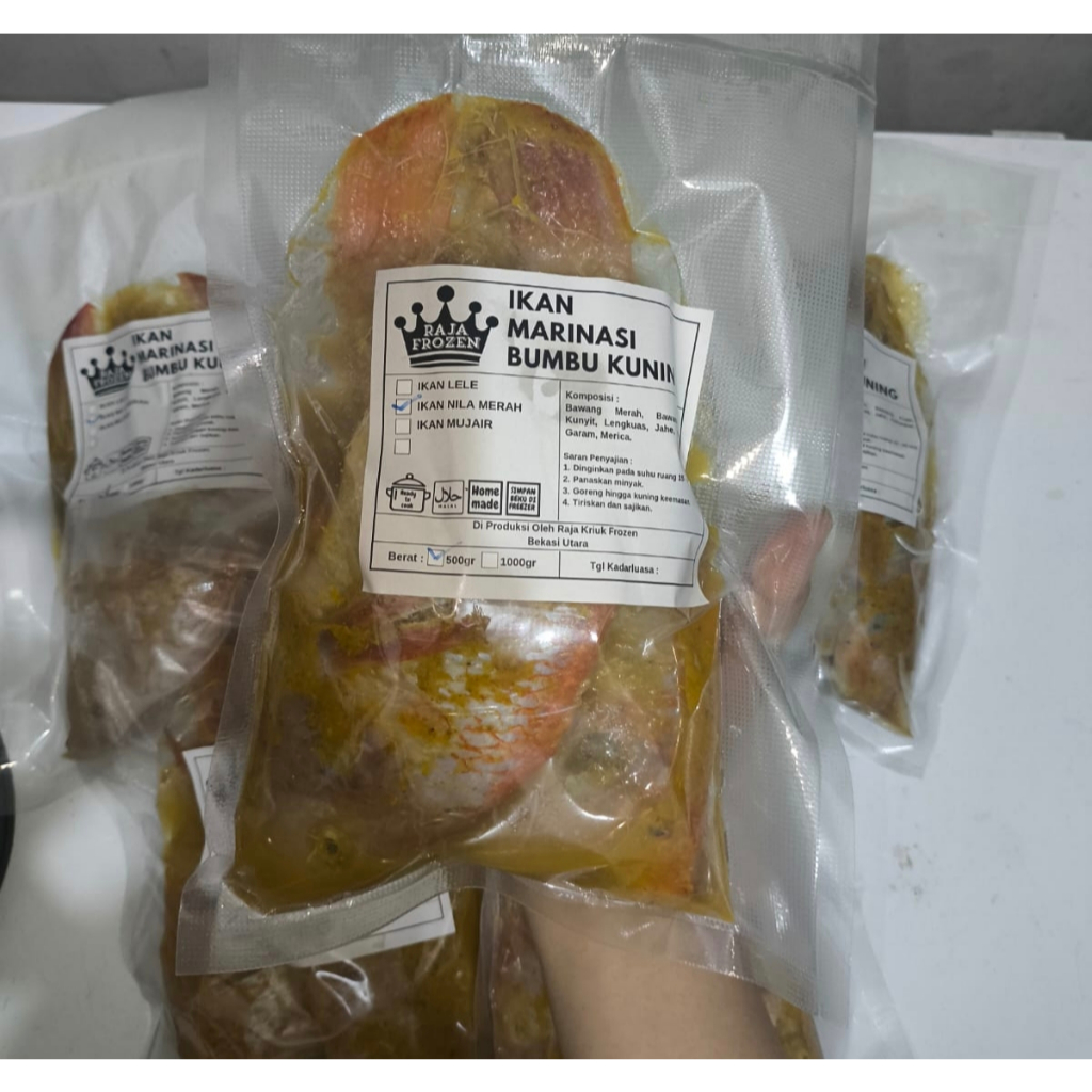 IKAN MARINASI BUMBU KUNING IKAN LELE IKAN NILA MERAH IKAN MUJAIR 500 gr HALAL FROZEN PREMIUM