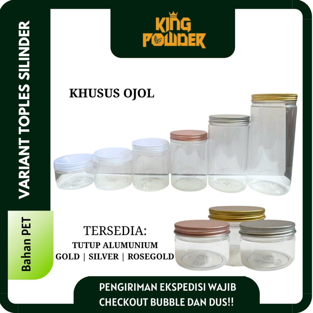 [KHUSUS OJOL] - Toples Tabung Premium Super Tebal 250 ml - 13000ml / Toples Jar Cylinder / Toples Pl