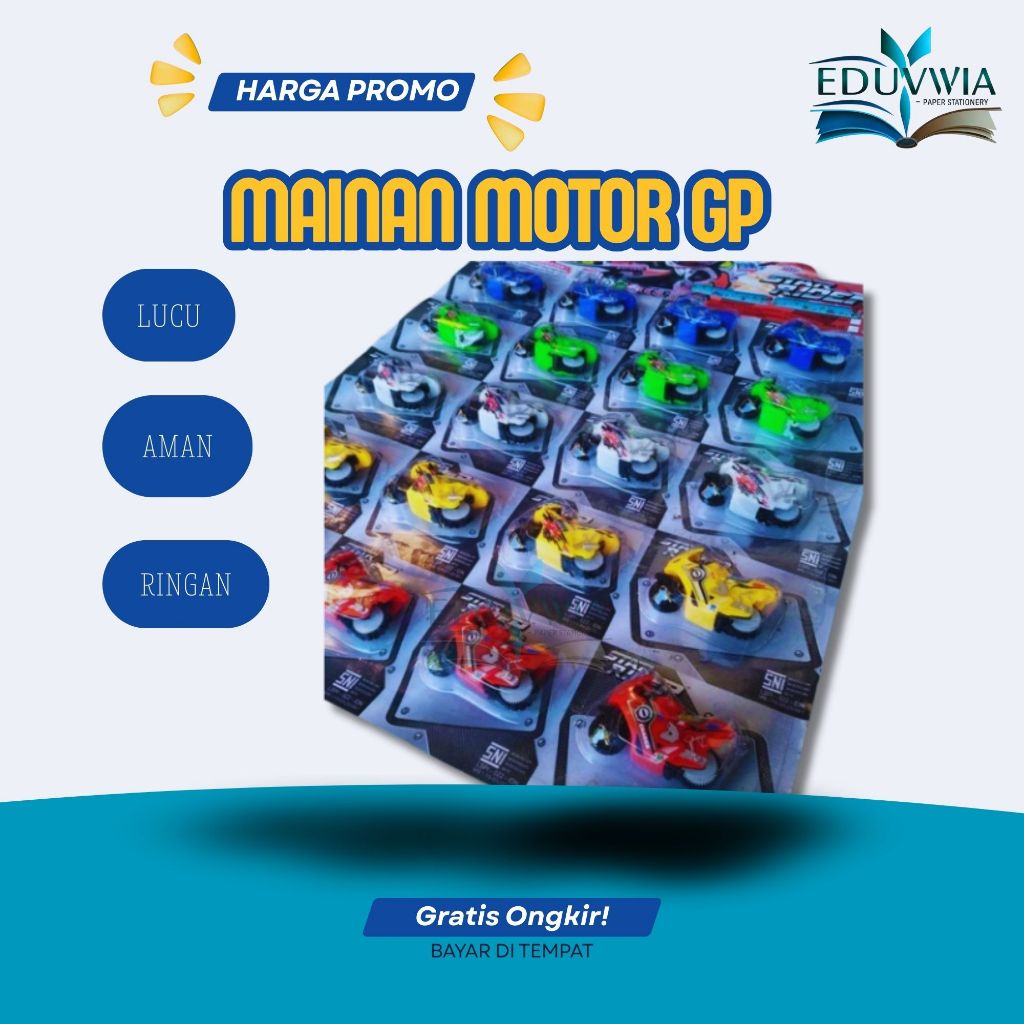 MAINAN ANAK MOTOR GP / MOTOR BALAP MINI ANAK PULL - BACK