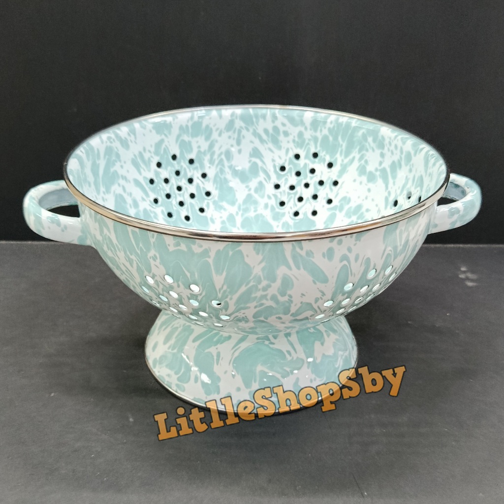 Sangku Bakul Enamel Tempat Nasi 16cm Hijau biru Tosca Blirik Marble