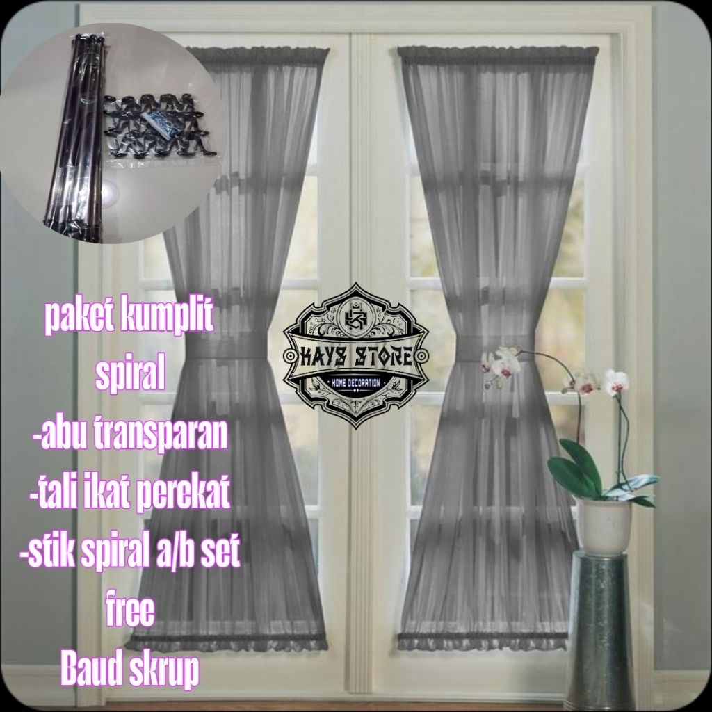 GORDEN KUPU-KUPU pintu kaca fullset,gorden minimalis/ hordeng jendela/gorden spiral kupu kupu Dekora