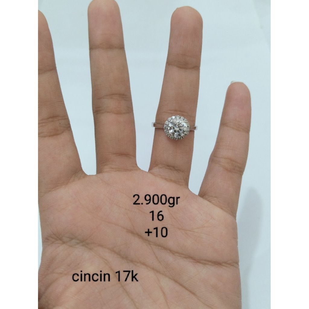 cincin emas putih 17 karat