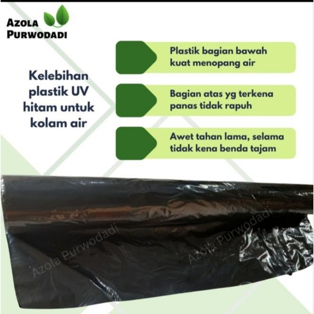 plastik UV hitam untuk tambak plastik kolam terpal 4x1cm