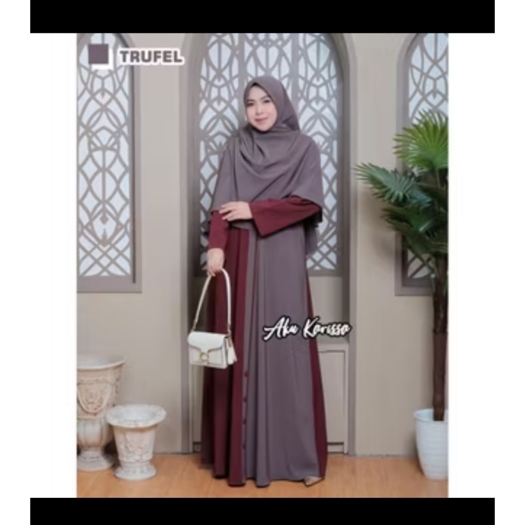 Aisy set hijab aku karissa/Gamis aku karissa set hijab/set hijab aku karissa)gamis aku karissa set h