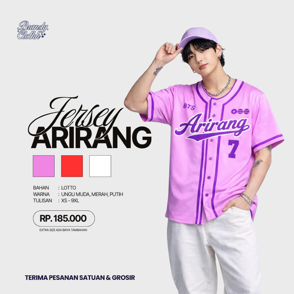 Jersey Baseball Custom ARIRANG BTS Kpop Edition | Full Bordir Unisex