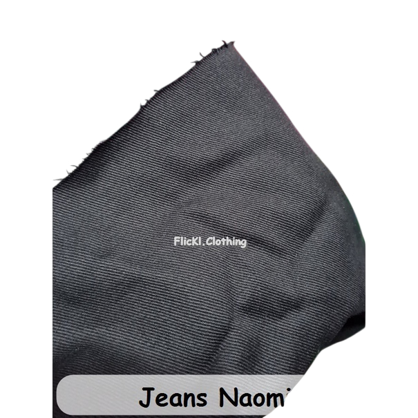 Bahan Kain Jeans Denim Naomi Black Hitam Katun Celana Jeans Hitam Black