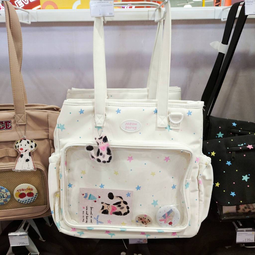 Tas Bahu Qyounger Kucing Cat White Totebag Motif Kucing Putih