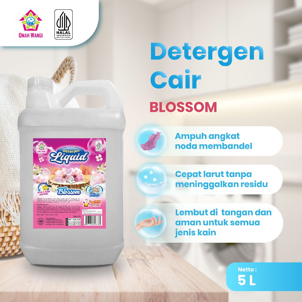 Sabun Cuci Pakaian Cair 5L Deterjen Cair Omah Wangi Bersih Maksimal Wangi Tahan Lama Pakaian Terawat