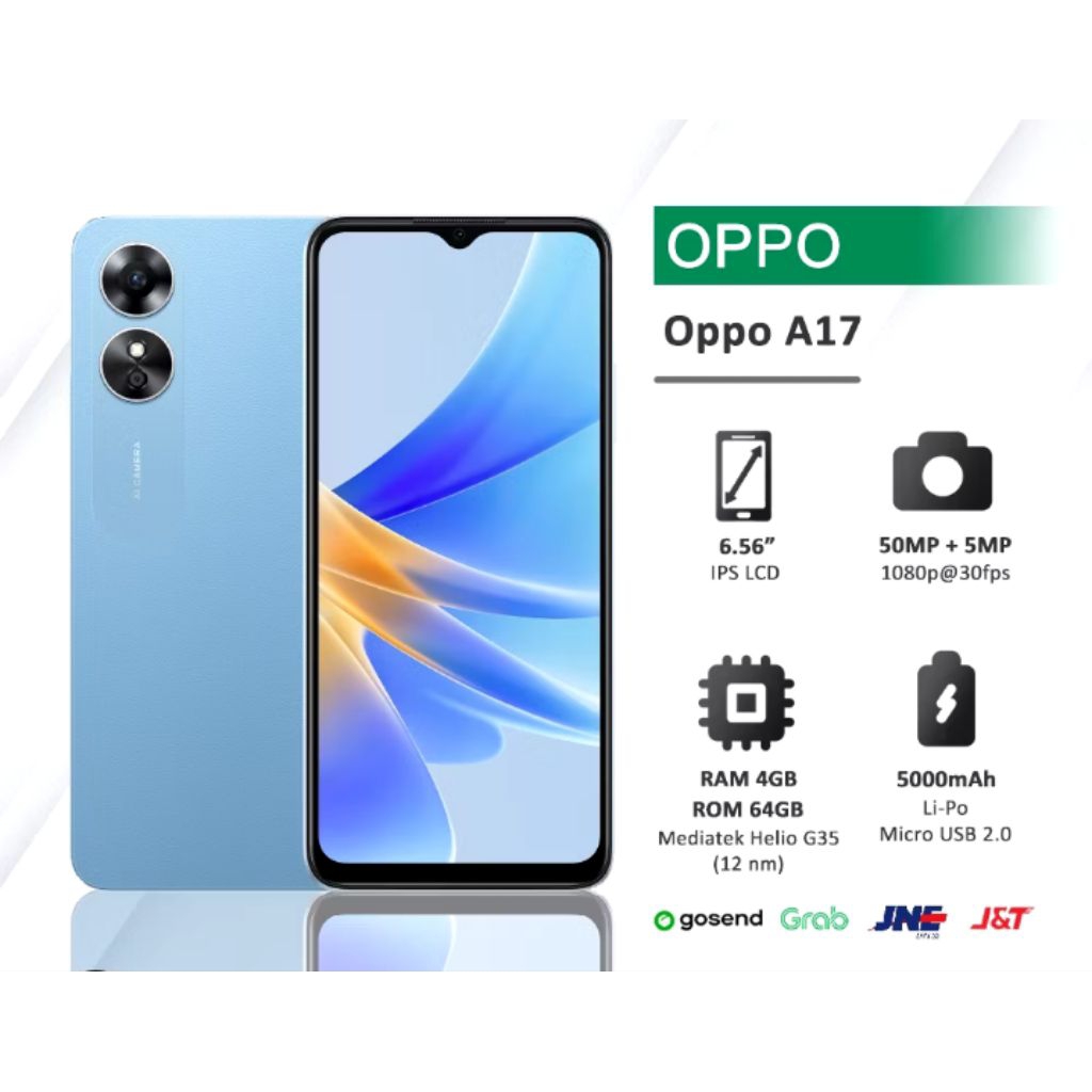 HP OPPO A17 Ram 4/64 Gb di jamin Original Garansi Resmi