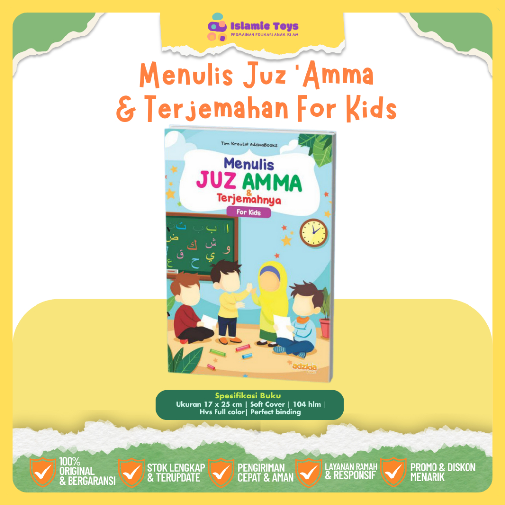 Buku Anak Edukasi Belajar Menulis Juz 'Amma & Terjemahan For Kids Melatih Motorik Dan Kognitif Anak 