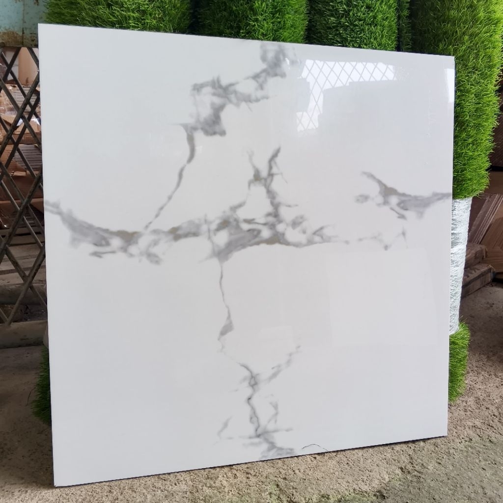 GRANIT 60X60 CARARA SUPER GLOSSY SALUR MARMER GREY