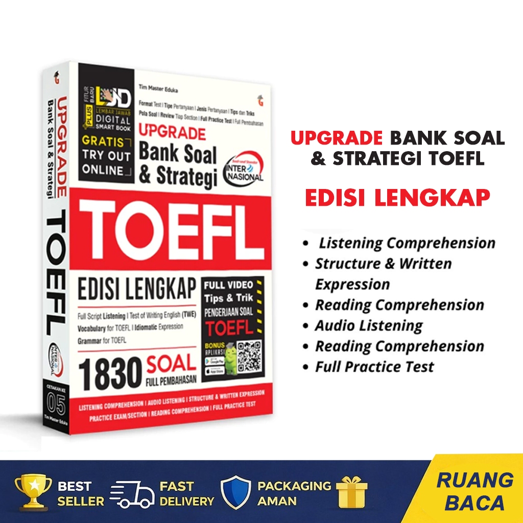 BUKU TES TOEFL ETS BAHASA INGGRIS UPGRADE BANK SOAL DAN STRATEGI TOEFL ORIGINAL