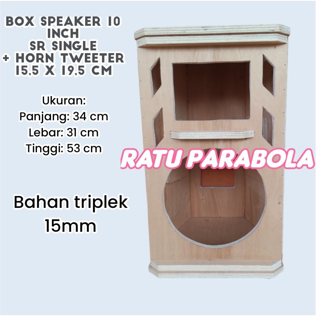 box speaker 10 inch SE single + horn tweeter 15,5x19,5 cm