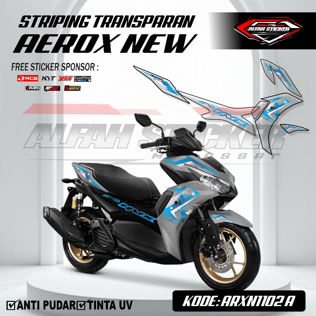 STIKER TRANSPARAN (UV) AEROX NEW - STIKER STRIPING