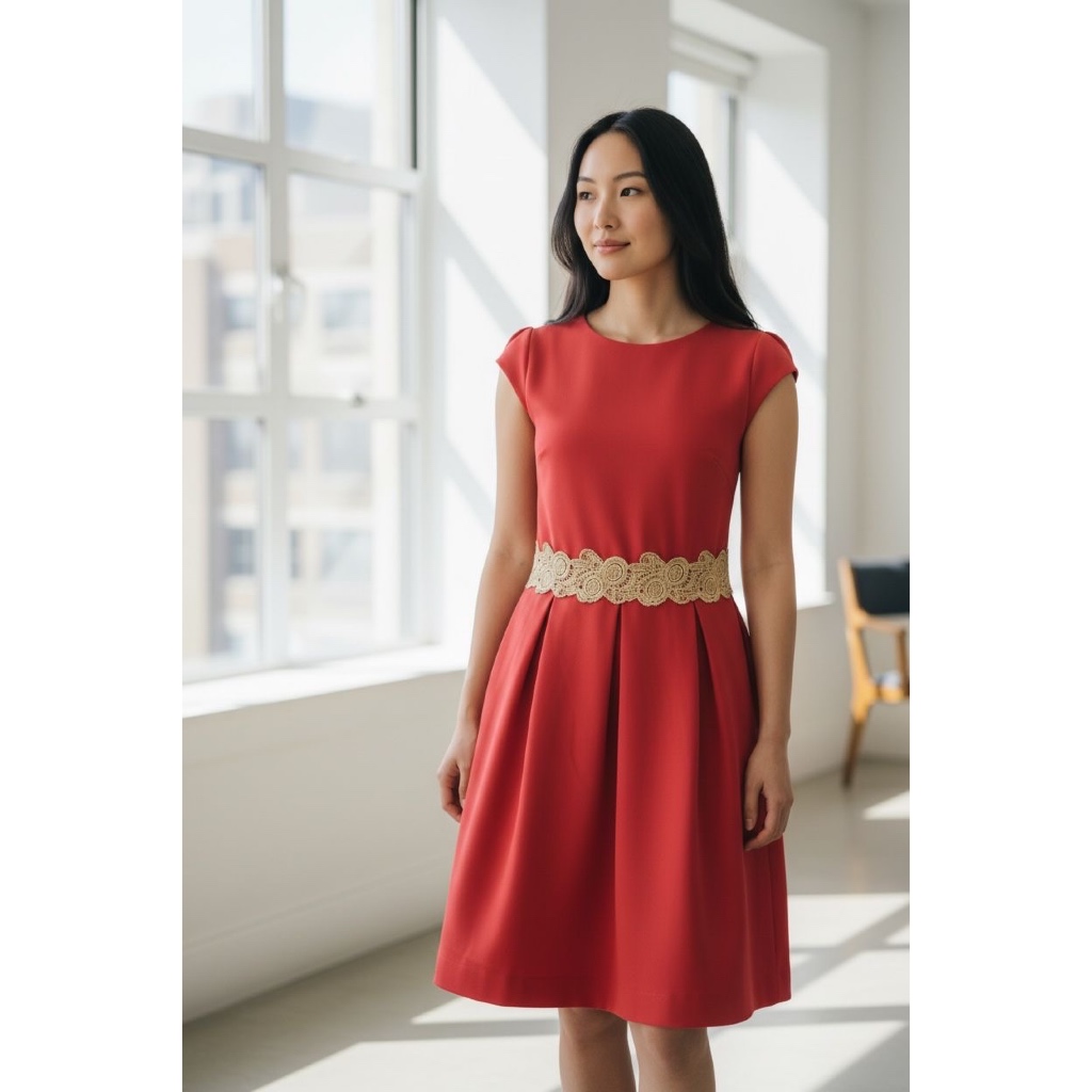 Baju Imlek Dewasa / CNY dress list combinasi merah emas / cheongsam wanita