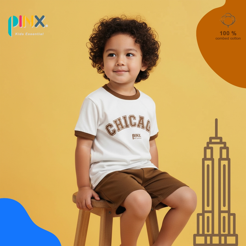 SALE PinxKids - Setelan Anak usia 1 - 8 tahun Tshirt Street Chicago City