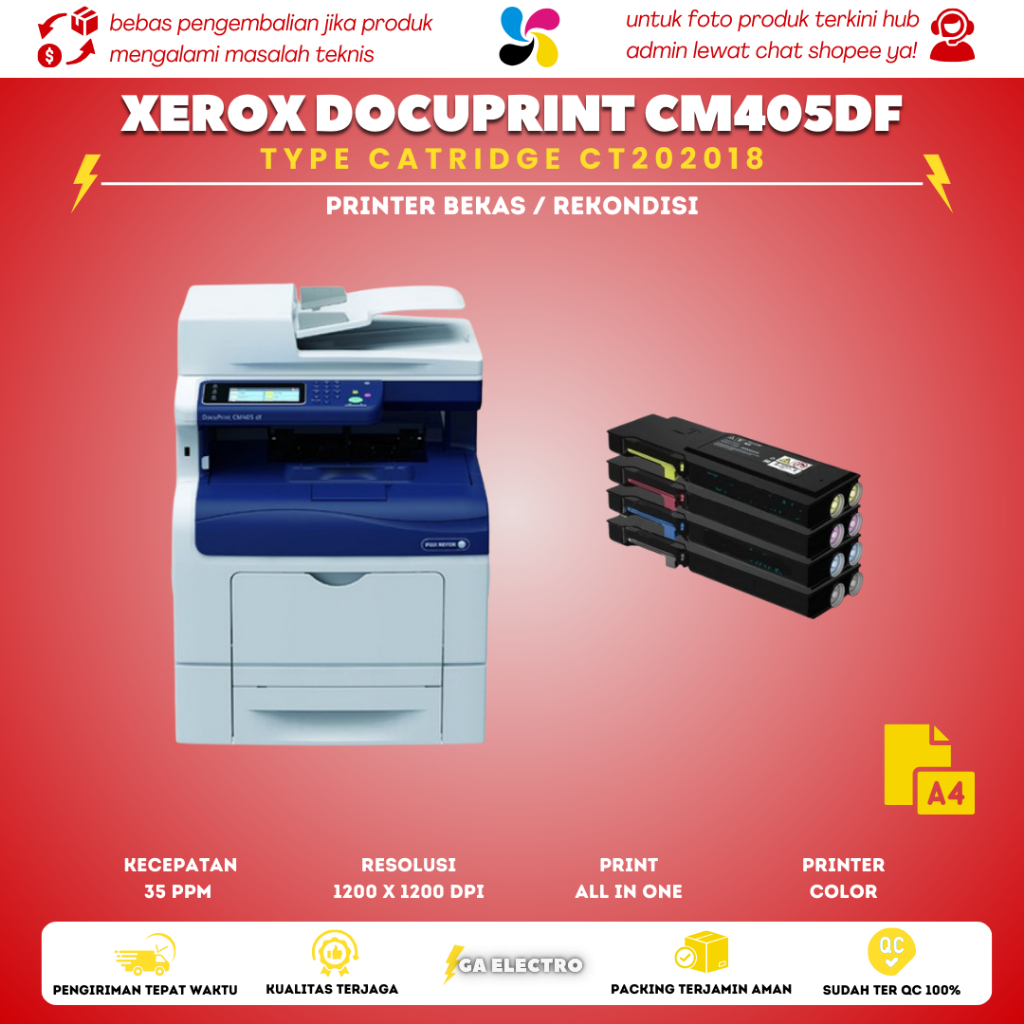 Fuji Xerox DocuPrint CM405DF – Printer Laser Warna Multifungsi A4 35 PPM