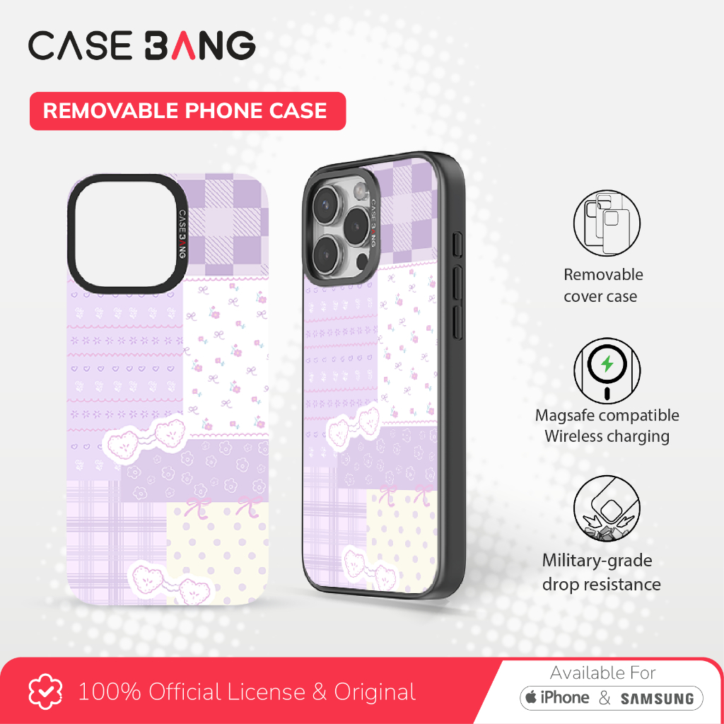 Casebang Removable Phone Case Cover Patchwork Series - Taro Ice Magnetic Casing Iphone