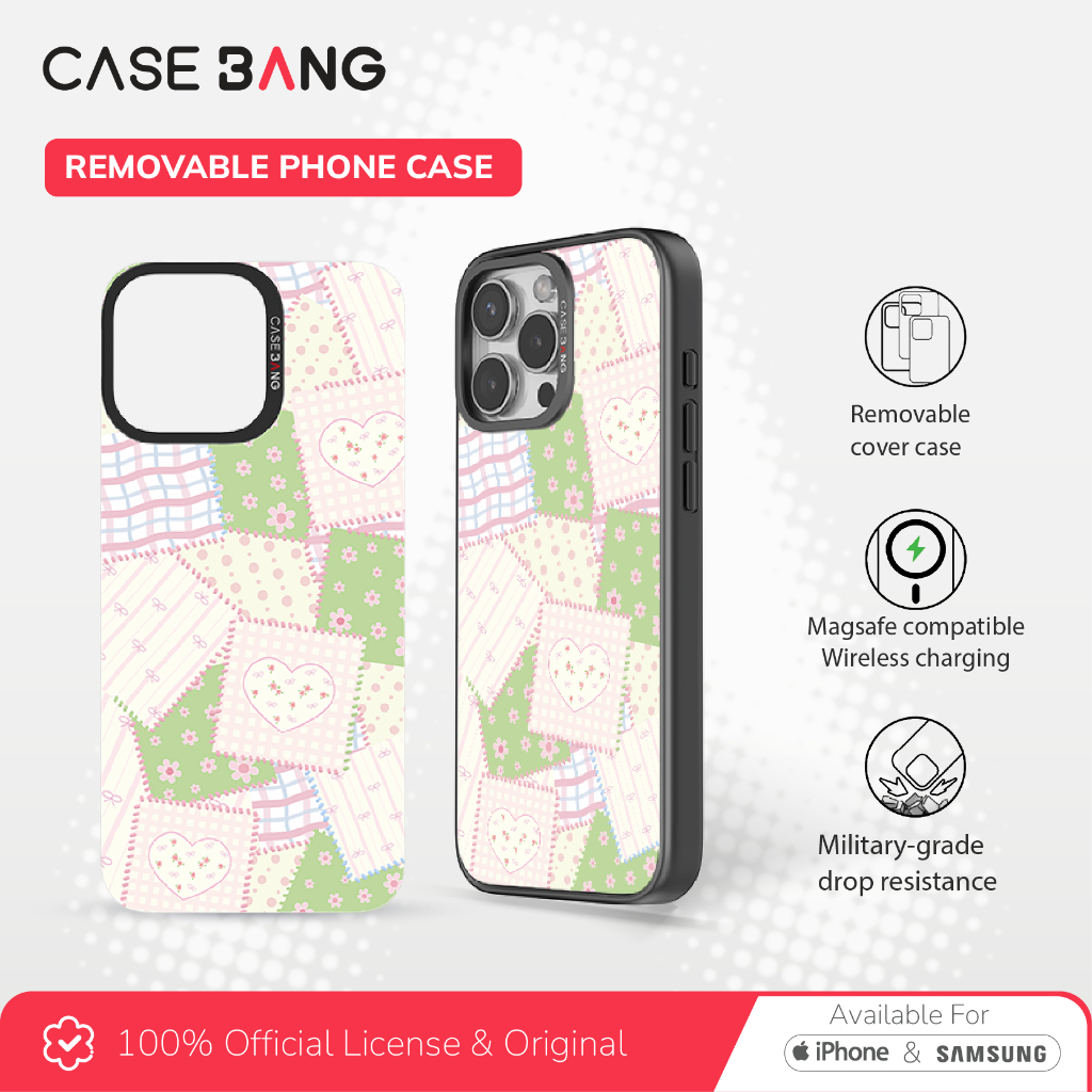 Casebang Removable Phone Case Cover Patchwork Series - Colorful Floral Magnetic Casing Iphone