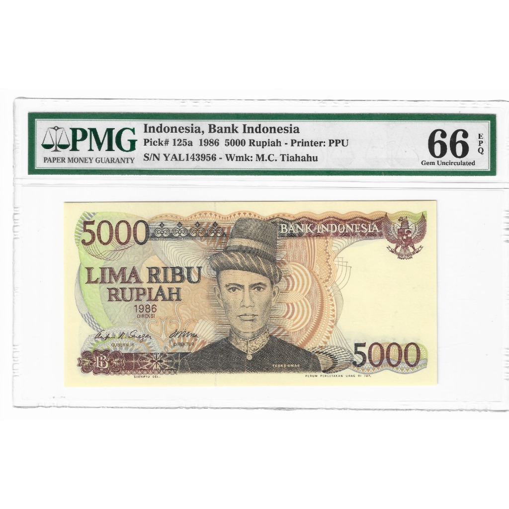 Uang Kuno 5000 Rupiah Teuku Umar PMG 66 EPQ