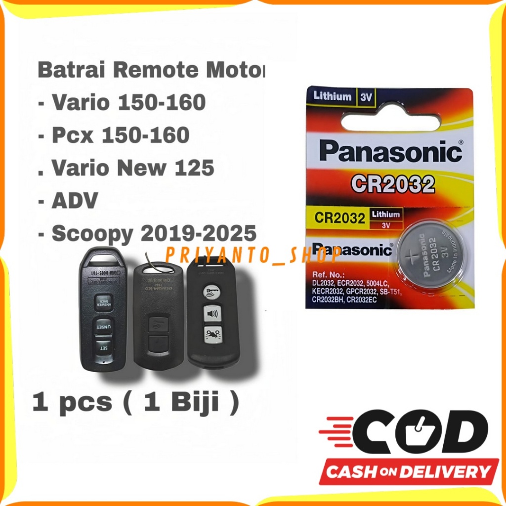 Baterai Batre Kunci Remot Keyless Honda Scoopy 2021 2022 2023 2024 2025 Prestige Stylish