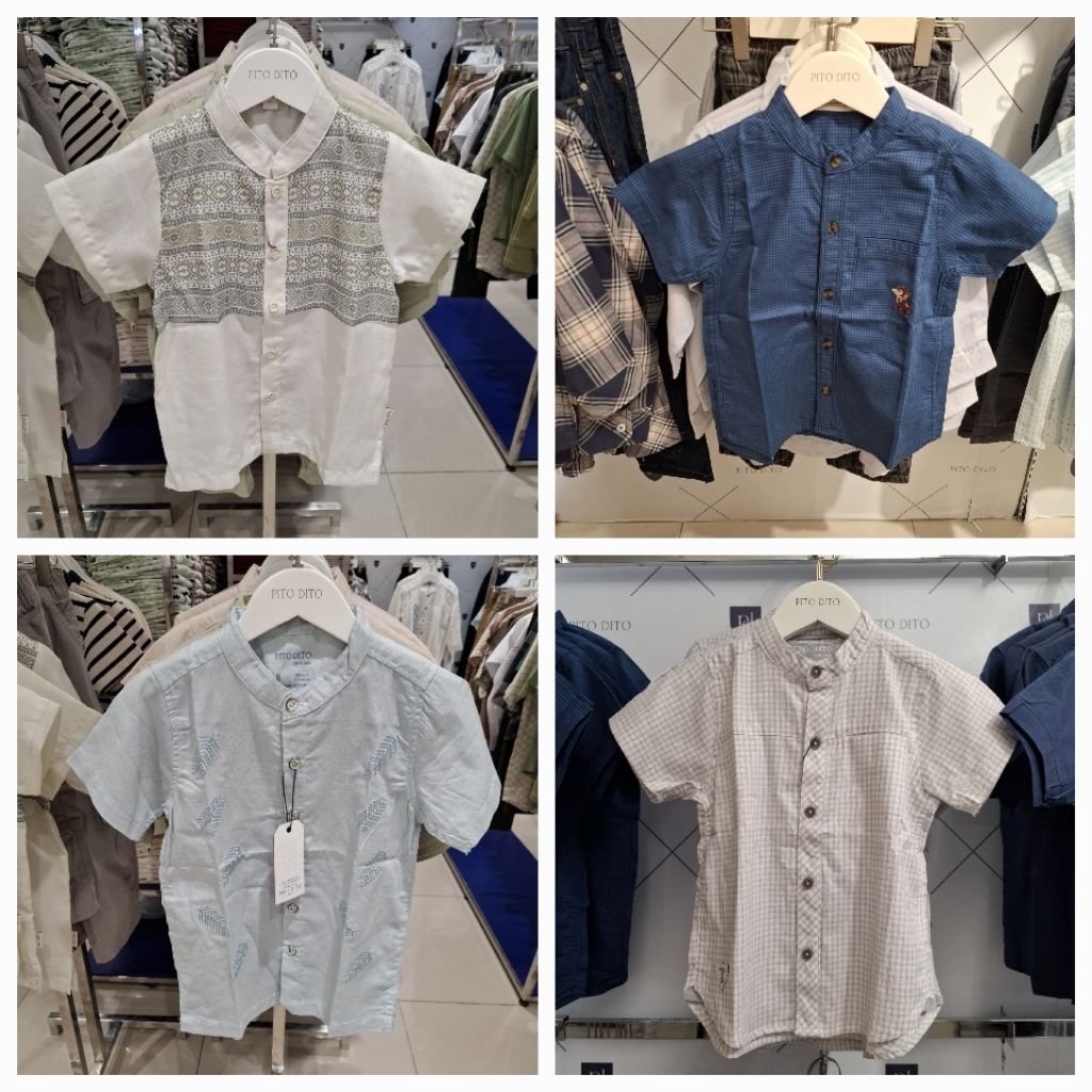 PITO DITO Baju Kemeja Atasan Koko Anak Laki Laki Lengan Pendek Original