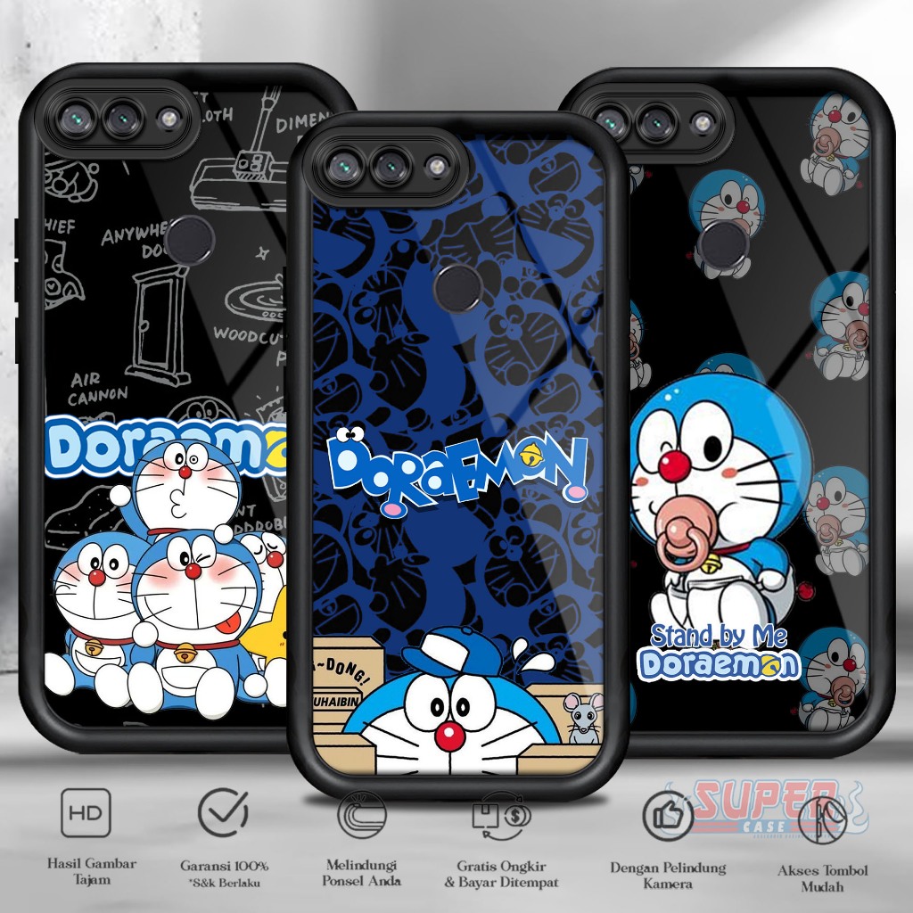 Case Hp For XIAOMI 8 LITE DORAEMON SoftCase Glossy casing Handphone Silikon Glass