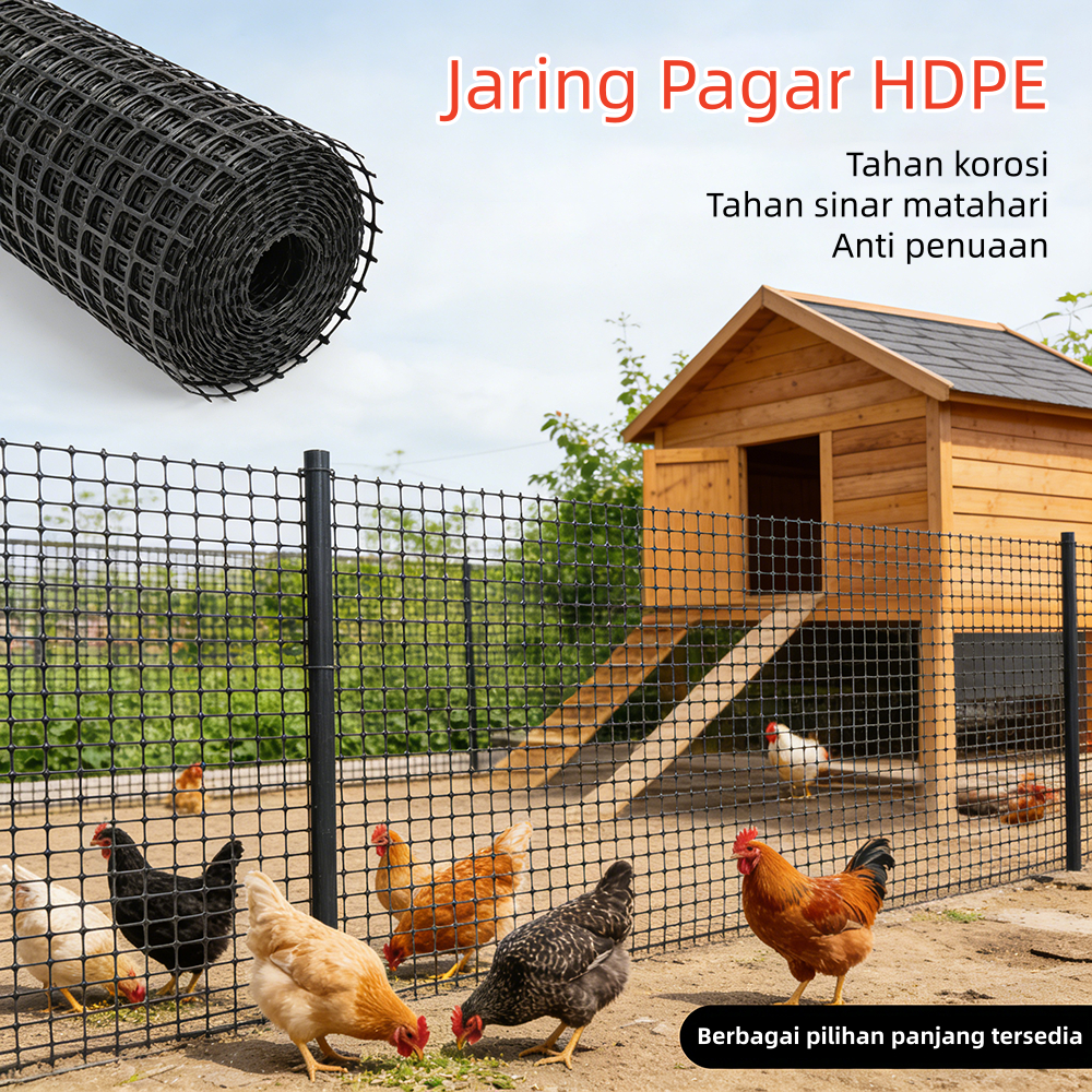 Pagar Jaring Plastik HDPE Tinggi 1,2Meter | Jaring Kebun & Tanaman | Pagar Ayam
