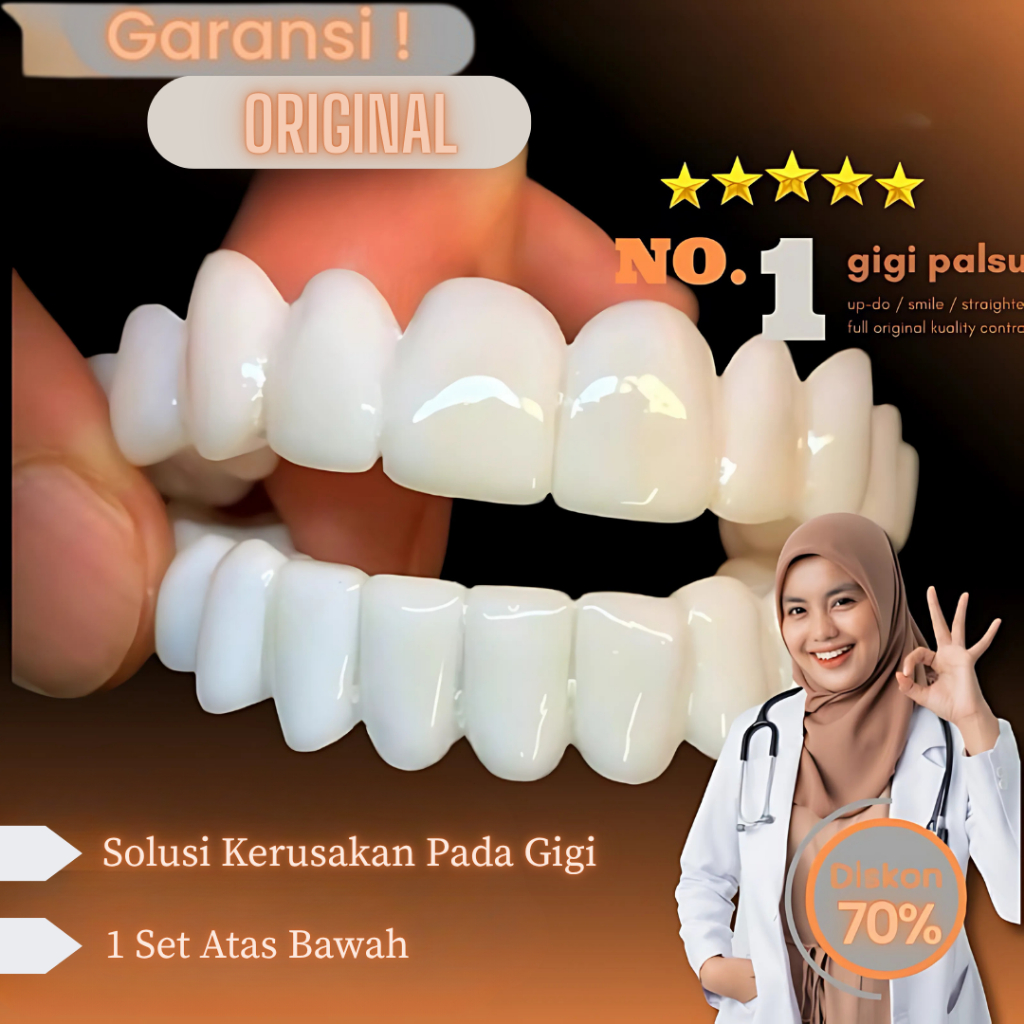 Gigi Palsu Atas Bawah Buat Gigi Ompong Snap On Smile Gigi Tiruan