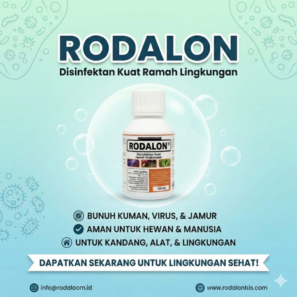 Disinfektan Rodalon 100ml - Cairan Steril Kandang Kucing Anjing Burung - Aman untuk Hewan & Manusia