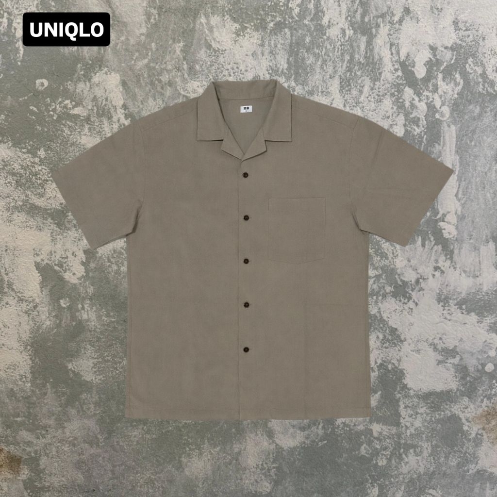 Kemeja Open Collar Uniqlo