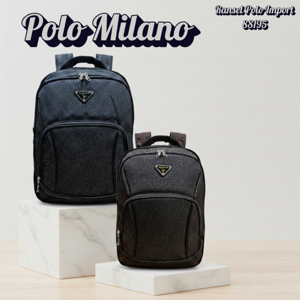 Tas Ransel Pria Import POLO MILANO 88195 18inch ORIGINAL Ransel Anti Air EXPANDEBLE